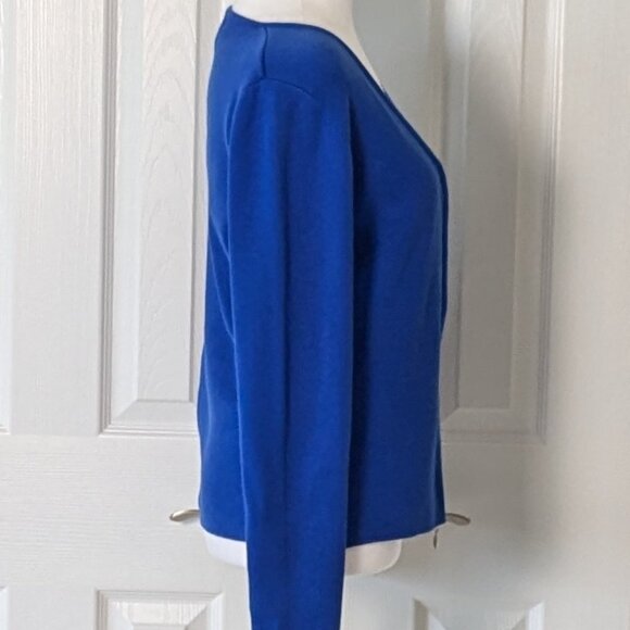 ERIC SPENCER Women's Long Sleeve Full Zip Knit Cardigan Size S Royal Blue - Picture 2 of 6